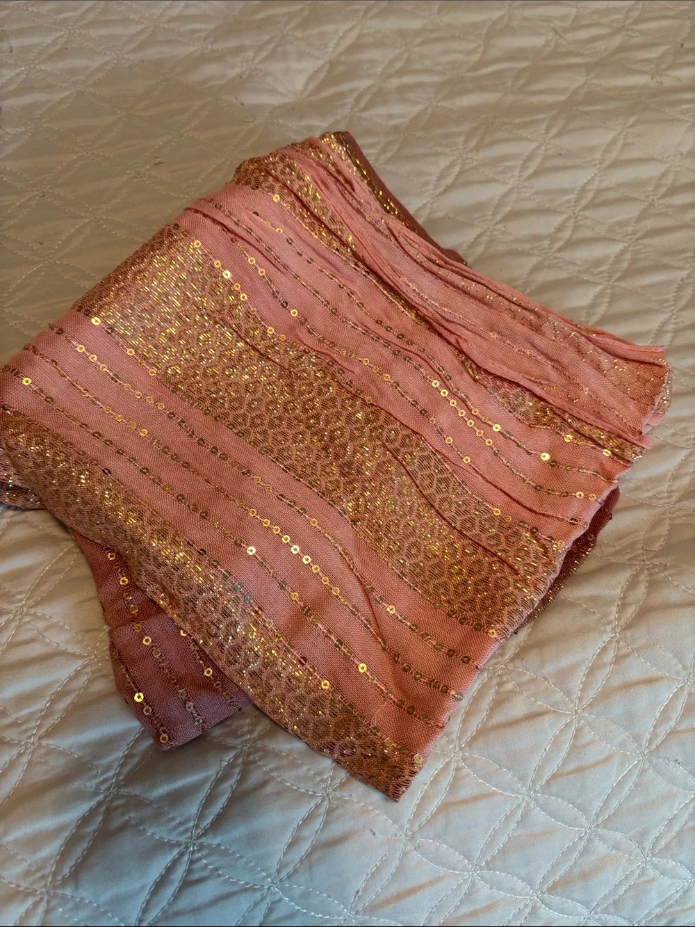 Women's Pink Sequin Embellished Skirt